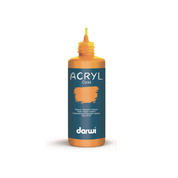 Peinture acrylique - Ocre jaune - Tous supports - Opaque - Indélébile - Darwi - 80ml