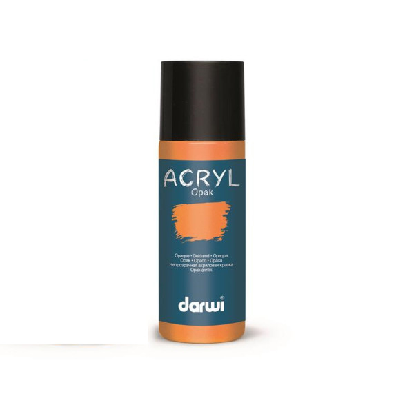 photo-Peinture acrylique - Orange - Tous supports - Opaque - Indélébile - Darwi - 80ml