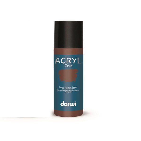 photo-Peinture acrylique - Sienne brûlée - Tous supports - Opaque - Indélébile - Darwi - 80ml