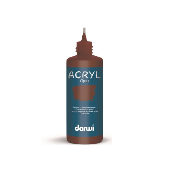 Peinture acrylique - Sienne brûlée - Tous supports - Opaque - Indélébile - Darwi - 80ml
