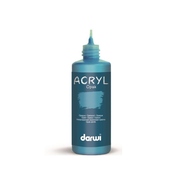 Peinture acrylique - Turquoise - Tous supports - Opaque - Indélébile - Darwi - 80ml