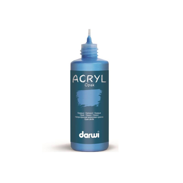 Peinture acrylique - Bleu clair - Tous supports - Opaque - Indélébile - Darwi - 80ml