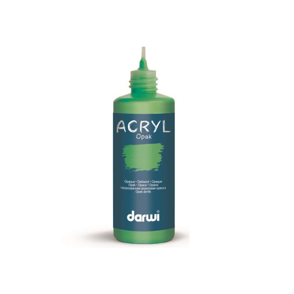 Peinture acrylique - Vert prairie - Tous supports - Opaque - Indélébile - Darwi - 80ml