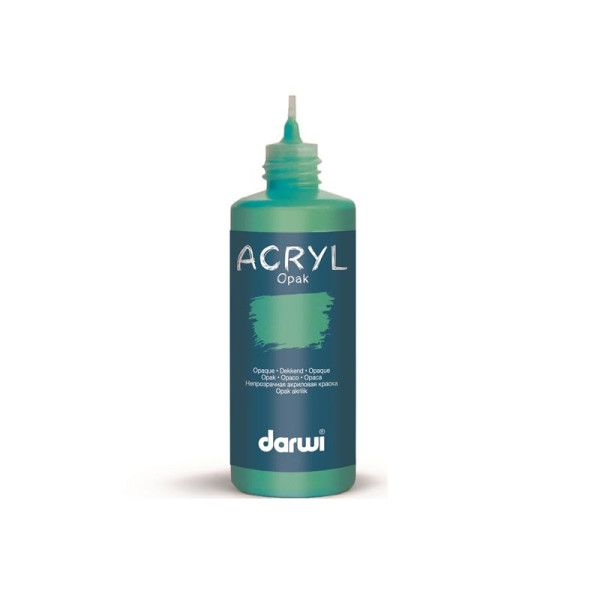 Peinture acrylique - Vert émeraude - Tous supports - Opaque - Indélébile - Darwi - 80ml