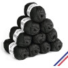 photo-10 pelotes de laine - Noir - 100% coton bio - 3mm - Tricot et crochet - Bergère de France