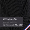 10 pelotes de laine - Noir - 100% coton bio - 3mm - Tricot et crochet - Bergère de France