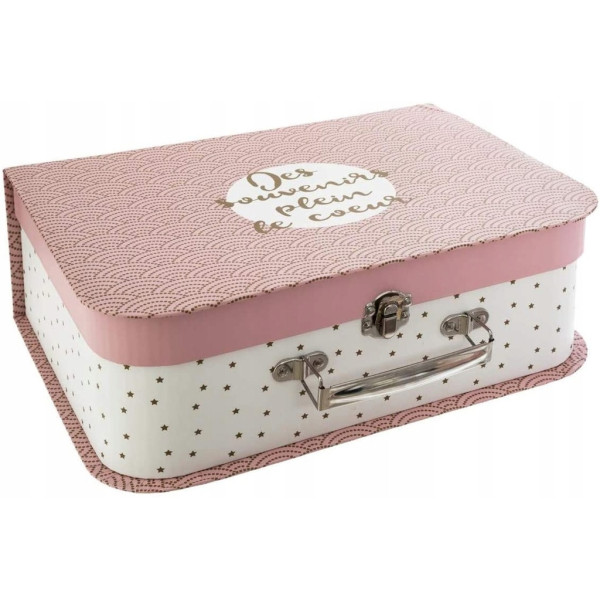 Valisettes - Boîtes - 3 tailles - Enfant - Chambre - Rose/Blanc - Atmosphera
