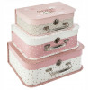 photo-Valisettes - Boîtes - 3 tailles - Enfant - Chambre - Rose/Blanc - Atmosphera