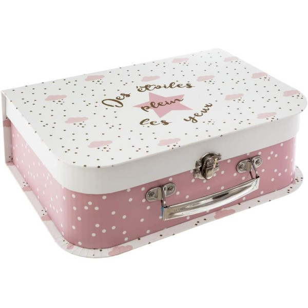 Valisettes - Boîtes - 3 tailles - Enfant - Chambre - Rose/Blanc - Atmosphera