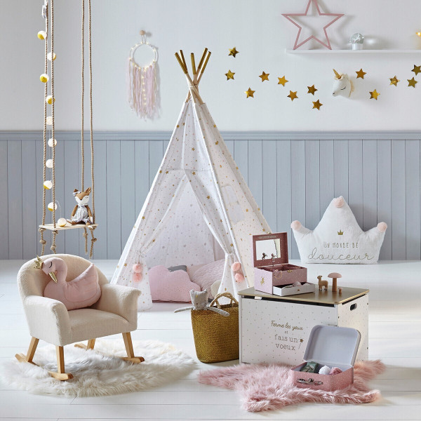Valisettes - Boîtes - 3 tailles - Enfant - Chambre - Rose/Blanc - Atmosphera