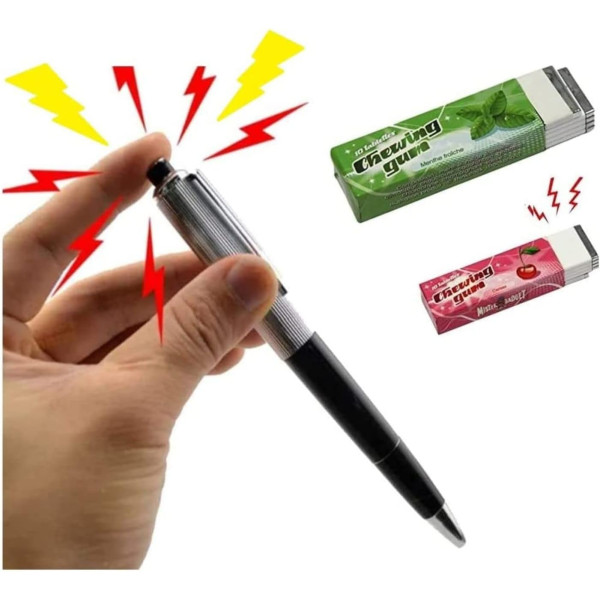 photo-Jeu - Humour - Farce - Chewing-gum électrochoc + Stylo qui produit des décharges électriques