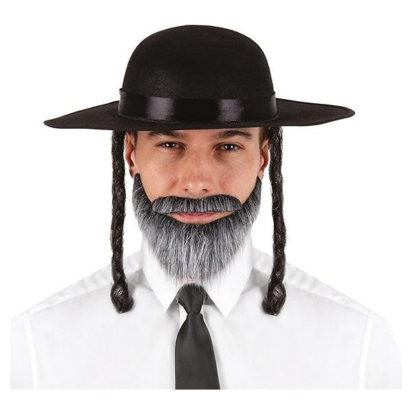 Chapeau Rabbit Jacob avec cheveux - Déguisement - Adulte - Taille unique - Noir