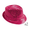 photo-Chapeau à paillettes - Rose - Borsalino - Déguisement - Disco - Année 80 - Taille unique