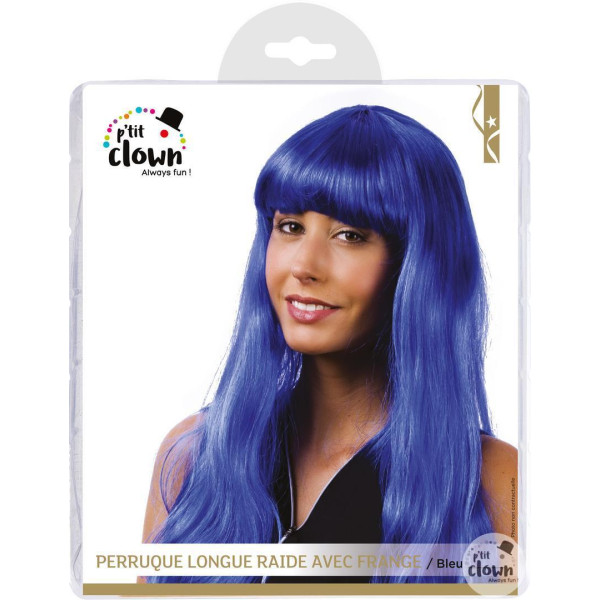 photo-Perruque - Bleu - Avec frange - Déguisement - Cheveux longs