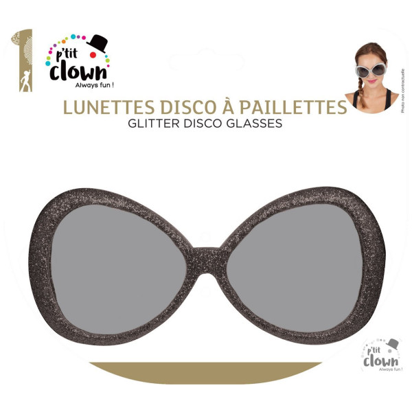 photo-Lunettes de soleil - Paillettes - Argent - Disco - Déguisement - Soirées - Années 80