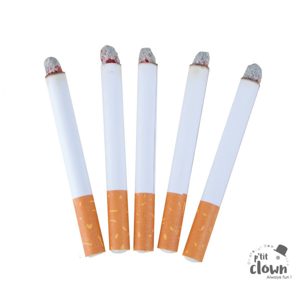 Fausses cigarettes - Déguisement - Tours de magie - Lot de 5 - P'tit clown