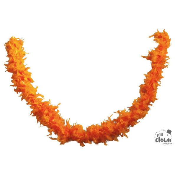 photo-Boa à plumes - Orange - 160 cm - Déguisement - Fête - Soirées - Cabaret - Charleston