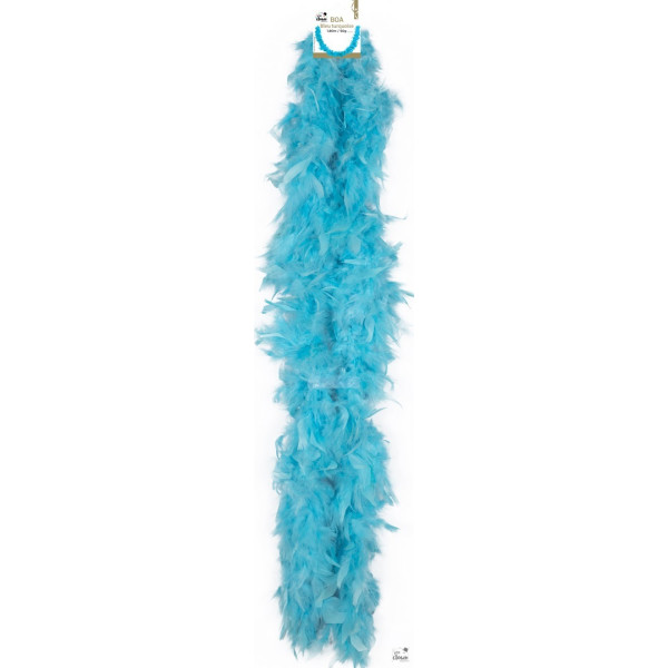 Boa à plumes - Bleu turquoise - 160 cm - Déguisement - Fête - Soirées - Cabaret - Charleston