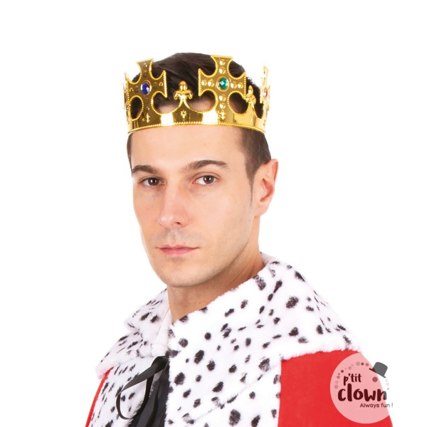 Couronne de roi - Médiéval - Moyen-âge - Déguisement - Adulte - Or