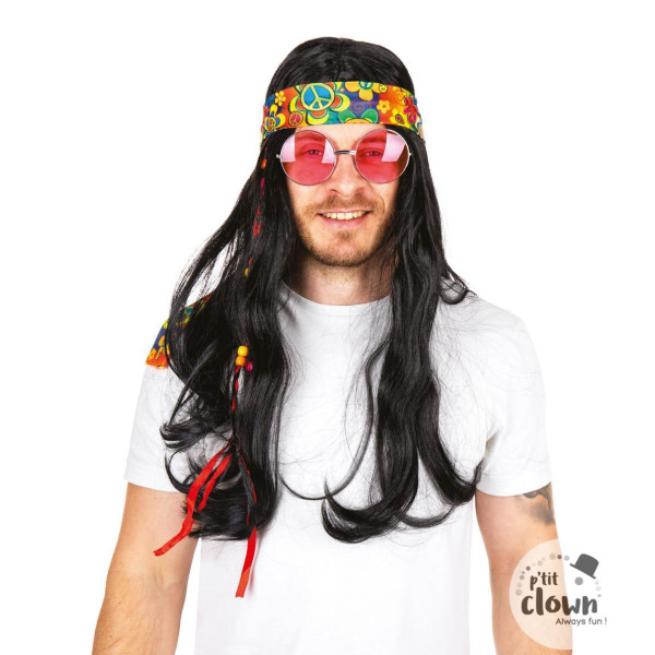 photo-Bandeau - Hippie - Fleurs - Peace - Déguisement - Taille unique - Adulte