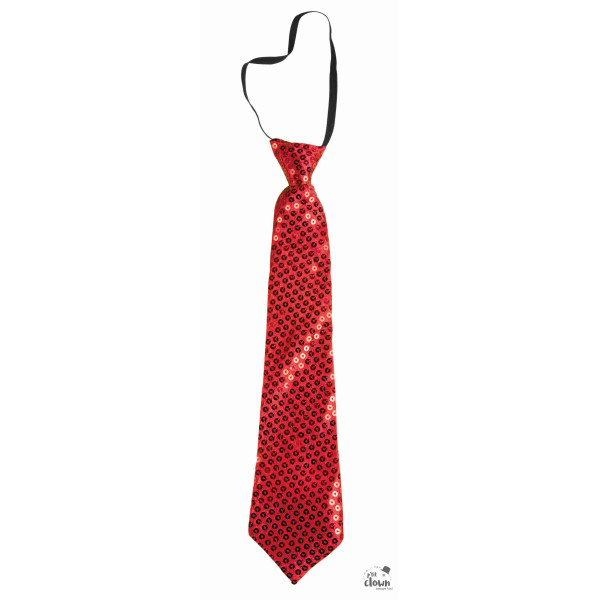 photo-Cravate à sequins - Rouge - Déguisement - Clown - Fête - Ajustable - P'tit clown