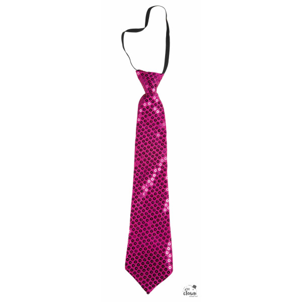 photo-Cravate à sequins - Rose - Déguisement - Clown - Fête - Ajustable - P'tit clown