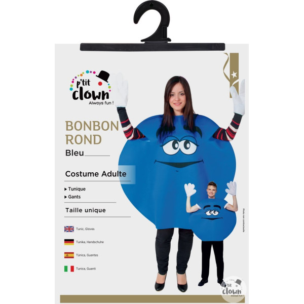 Déguisement - Costume - Bonbon bleu - Adulte - Taille unique - Style M&M's
