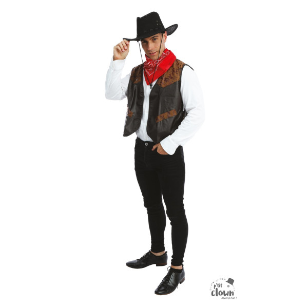 Gilet de cowboy - Pirate - Sans manche - Marron - Déguisement - Taille unique