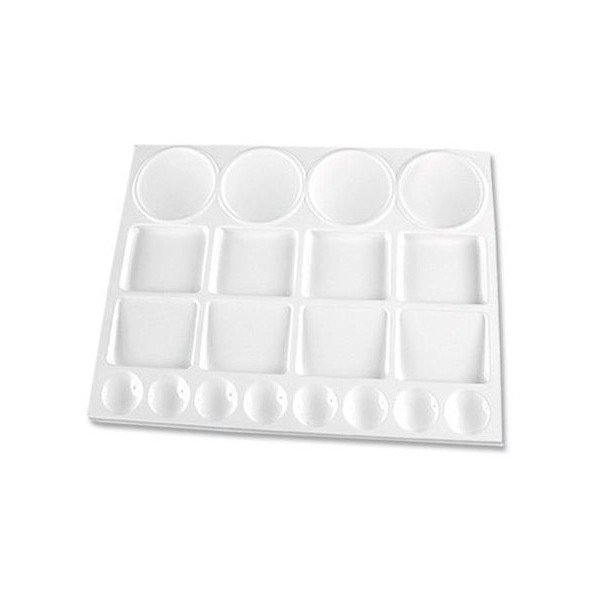 photo-Palette en plastique - Rectangulaire - 12 compartiments - Toutes peintures