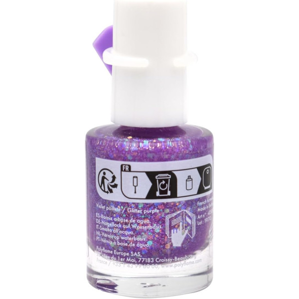Vernis à ongles - A base d'eau - Rose pailleté - Pour enfant - Licorne - Flacon 9ml