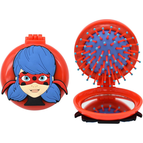 photo-Petite brosse à cheveux - Miroir inclus - Enfant - Miraculous Ladybug