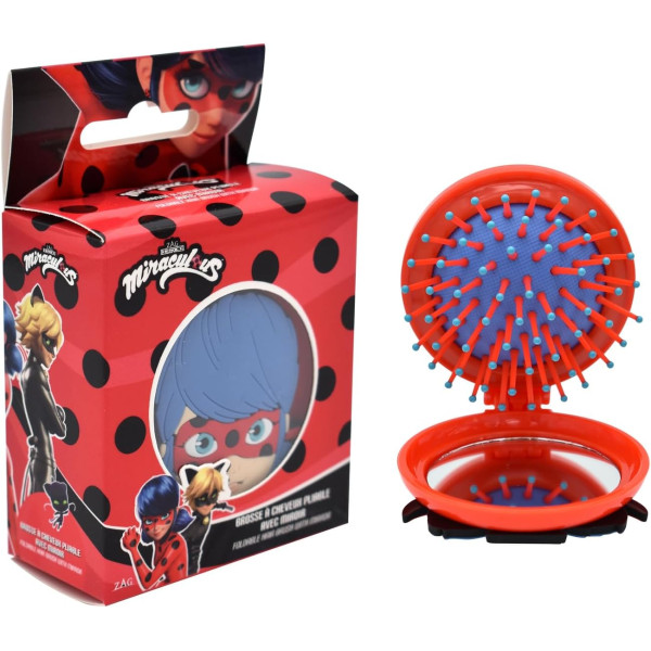 Petite brosse à cheveux - Miroir inclus - Enfant - Miraculous Ladybug