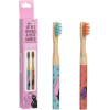 photo-Brosses à dents - Enfant - Bambou - Barbe à Papa - A partir de 4 ans - Lot de 2