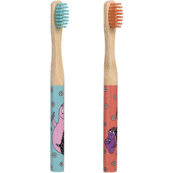 Brosses à dents - Enfant - Bambou - Barbe à Papa - A partir de 4 ans - Lot de 2