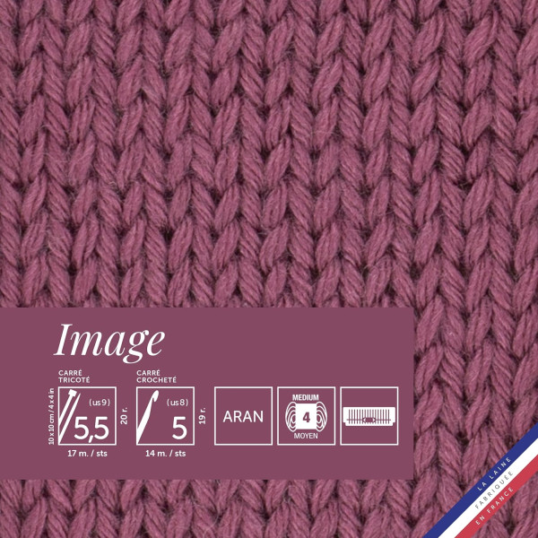 10 pelotes de laine - Amarante - 50% Laine mérinos 50% acrylique - Bergère de France - Image