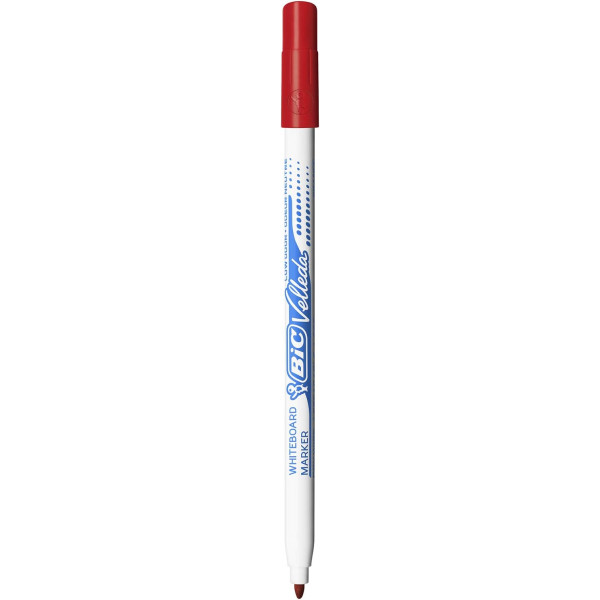 Boite de 24 marqueur Effaçable - Velleda 1721 - Rouge - Bic - Ardoise - Tableaux blancs