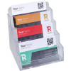 Distributeur de cartes de visite - 4 compartiments - Plastique - 200 cartes