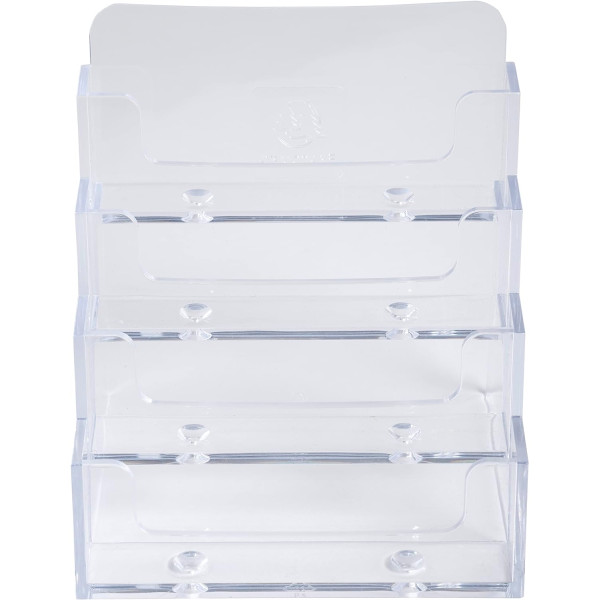 Distributeur de cartes de visite - 4 compartiments - Plastique - 200 cartes