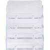 Distributeur de cartes de visite - 4 compartiments - Plastique - 200 cartes