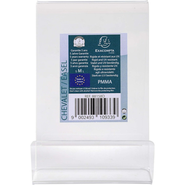 photo-Mini chevalet - Pour document - 100x100x75mm - Plastique - Transparent - A poser