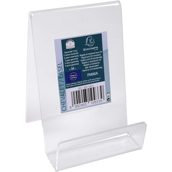 Mini chevalet - Pour document - 100x100x75mm - Plastique - Transparent - A poser
