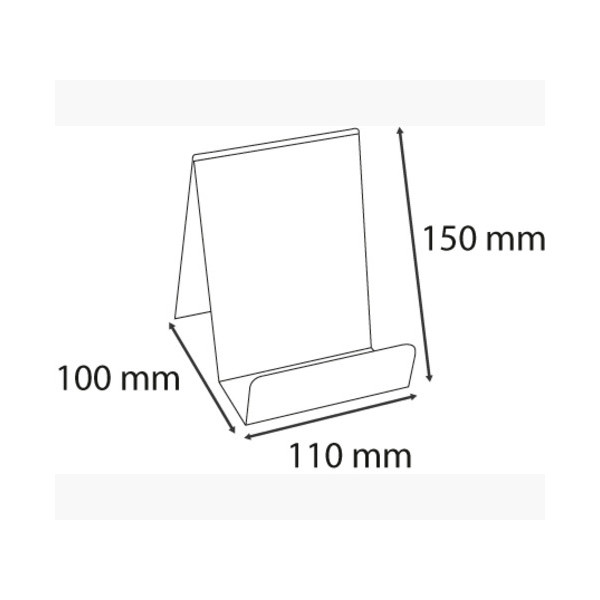 Mini chevalet - Pour document - 100x110x150mm - Plastique - Transparent - A poser