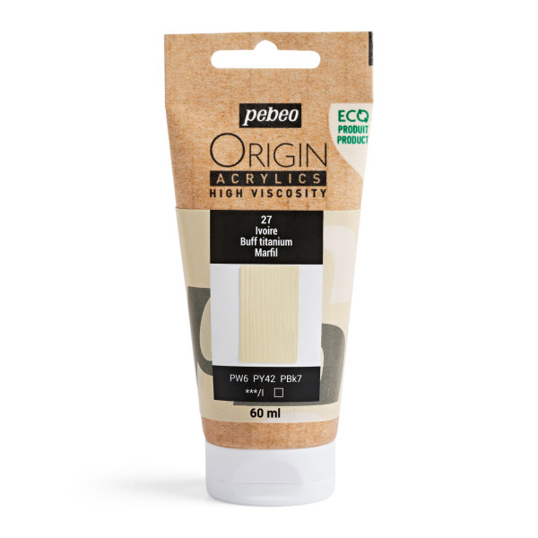 photo-Peinture acrylique - Ivoire - 27 - Haute viscosité - Pébéo - Origin acrylics - 60ml
