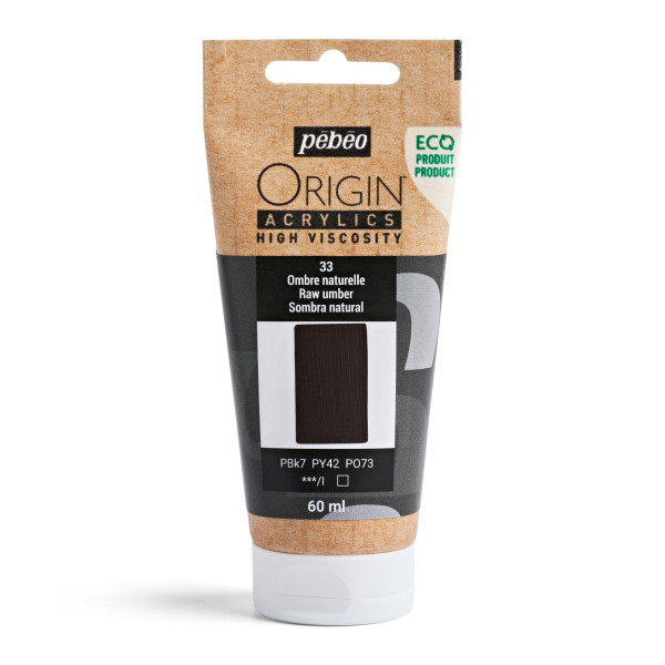 photo-Peinture acrylique - Ombre naturelle - 33 - Haute viscosité - Pébéo - Origin acrylics - 60ml
