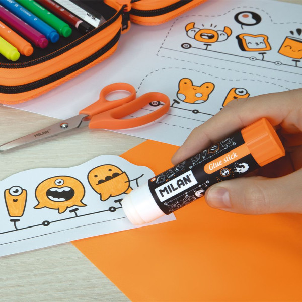 Bâton de colle - Colle blanche - 21g - Papier et carton - Pour l'école - Milan