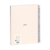 Cahier - A4 - Avec spirales - Lignes - 80 feuilles - Couverture rigide - Beige