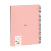 Cahier - A4 - Avec spirales - Lignes - 80 feuilles - Couverture rigide - Rose