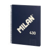 photo-Cahier - A4 - Spirales - Petits carreaux - 80 feuilles - Couverture rigide - Bleu