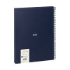 Cahier - A4 - Spirales - Petits carreaux - 80 feuilles - Couverture rigide - Bleu