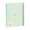 Cahier - A4 - Spirales - Petits carreaux - 80 feuilles - Couverture rigide - Vert